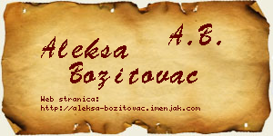 Aleksa Bozitovac vizit kartica